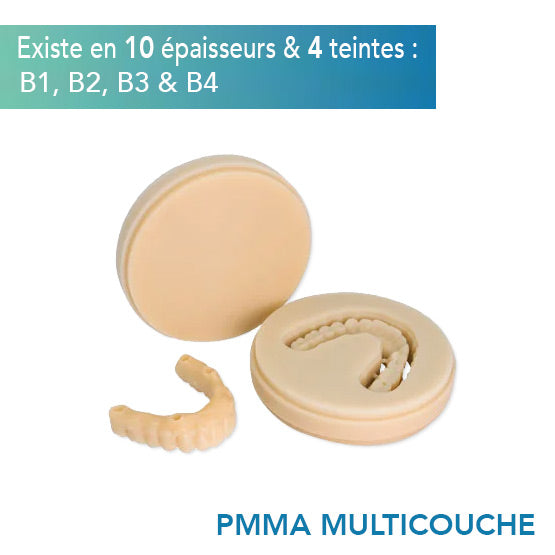 Disque PMMA Multicouche - Teintes B1, B2, B3 & B4 - 10 épaisseurs - HUGE - ootopfti.com