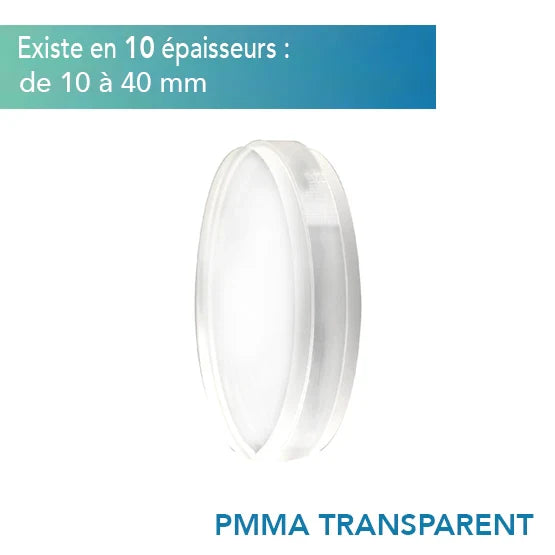 Disque PMMA transparent CAD/CAM – Huge