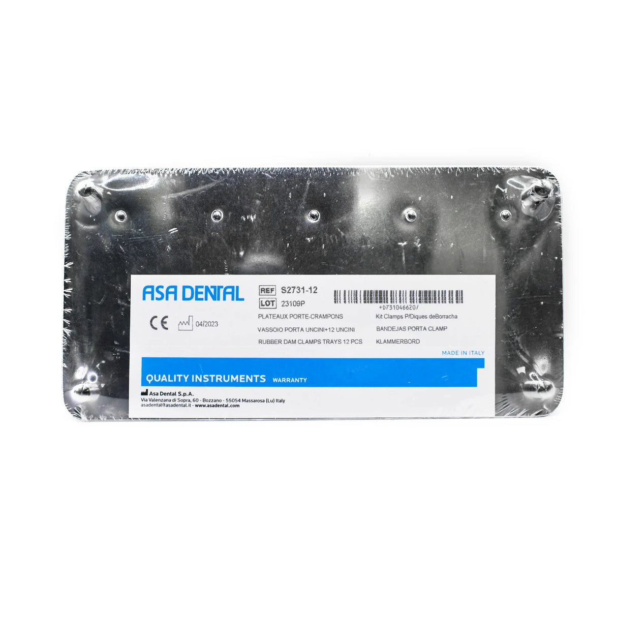 Kit complet de crampons pour prémolaires et molaires, présenté sur un plateau autoclavable - Fabriqué en Italie par Asa Dental - ootopfti.com