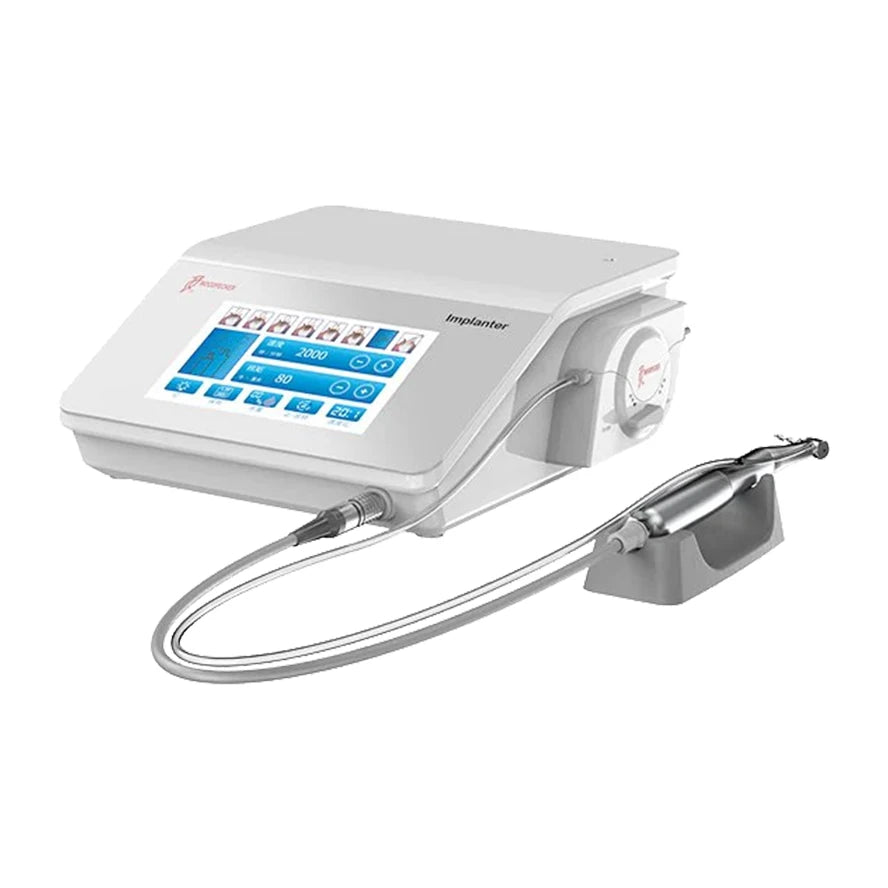 Implant-X Led PLUS : moteur suisse puissant, écran tactile, contre-angle LED, pédale mains libres, pompe silencieuse. Précision et confort au bloc - ootopfti.com