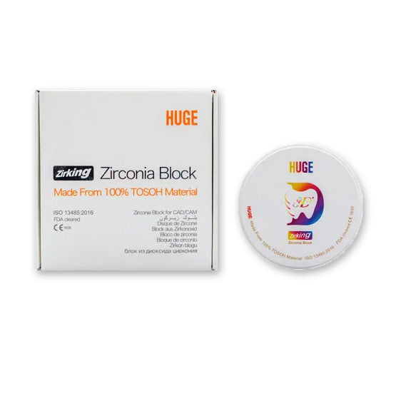 Disque zircone premium 3D - Teintes A1, A2, A3, A3.5 & B4 - 7 épaisseurs - HUGE - ootopfti.com