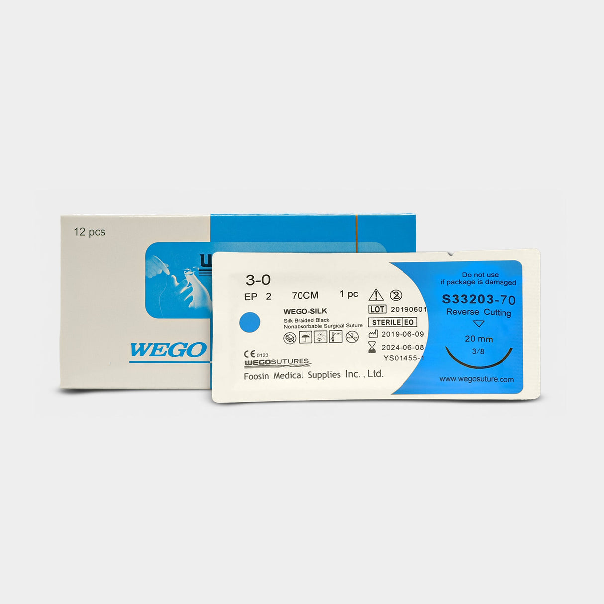 Fil de suture Soie - Boîte de 12 - WEGO