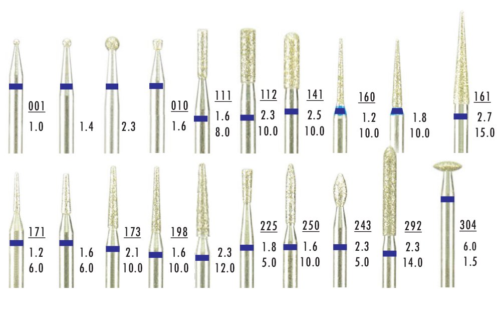 Kit de 20 fraises diamantées HP de précision - ootopfti.com