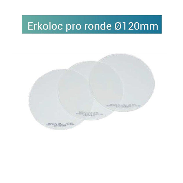 Erkoloc-pro transparente - placa redonda 120mm semi-rígida