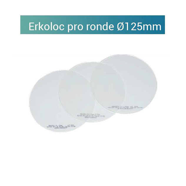 Erkoloc-pro transparente - placa redonda 125mm semi-rígida