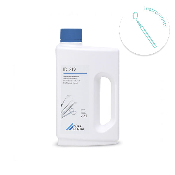ID 212 – Concentré désinfectant sans aldéhyde 2,5 L. Idéal pour instruments médicaux, même en caoutchouc ou silicone. Utilisable en bac à ultrasons. Conforme normes EN - ootopfti.com