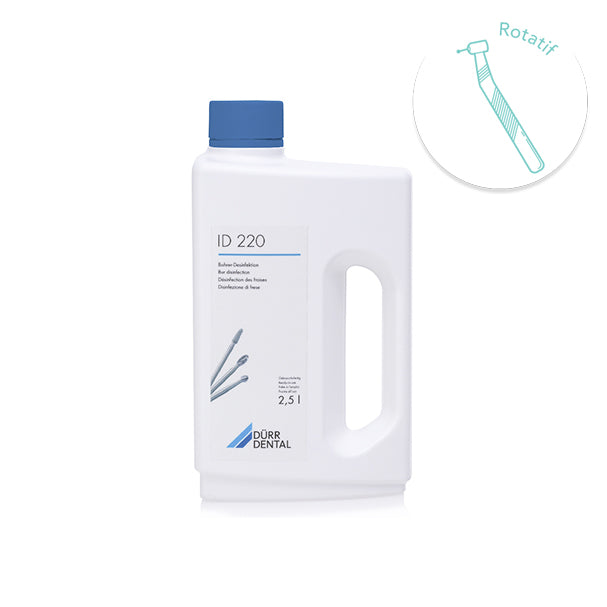ID 220 Dürr Dental 2,5 L – Bain désinfectant prêt à l’emploi pour fraises rotatives. Sans formaldéhyde, efficace en ultrasons. Spectre antimicrobien large - ootopfti.com
