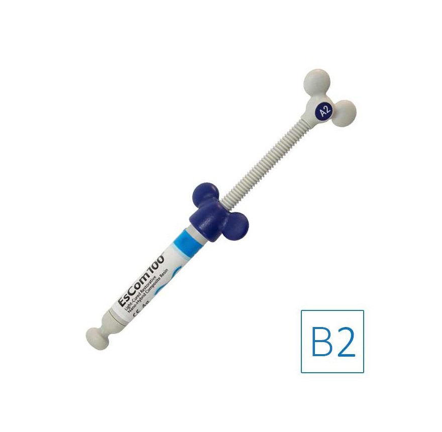 1 seringue de4g EsCom100 - B2 - Résine composite nano-hybride restauratrice photopolymérisable - ootopfti.com