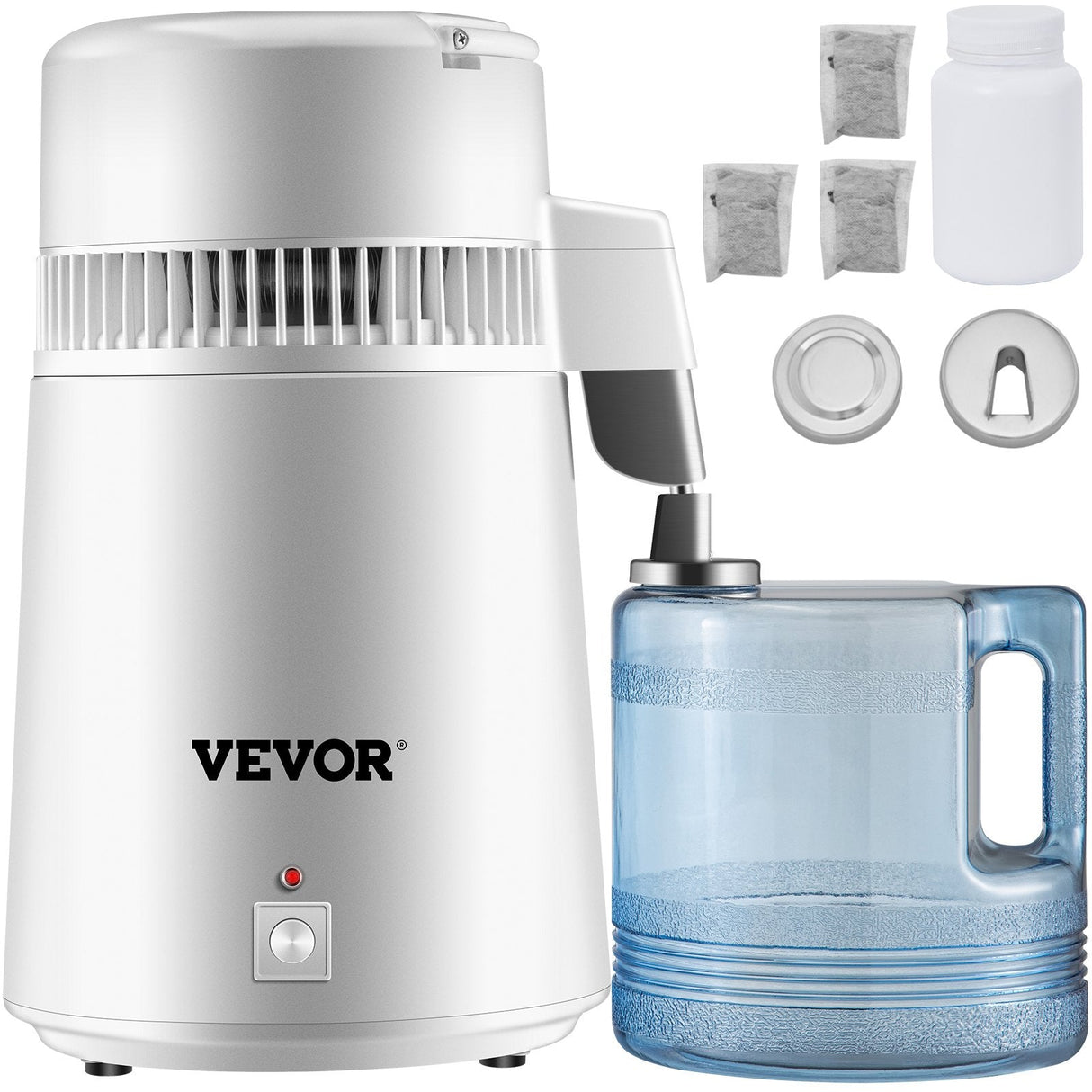 Waterdistilleerder van roestvrij staal, waterzuiveraar, 4L 750W - VOR©