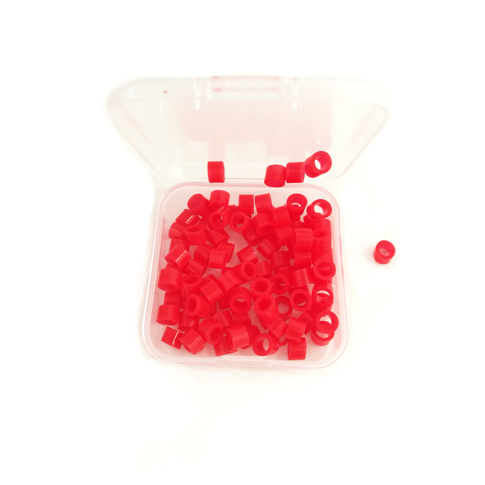 Bagues silicone pour l'identification permanente des instruments selon l'acte et la place dans la séquence. Disponibles en 7 couleurs : Blanc, Noir, Bleu, Violet, Jaune, Rouge, Vert Permet la codification de tous types d'instruments à mains. Diamètre 4 ou 6 100 pièces par boîte