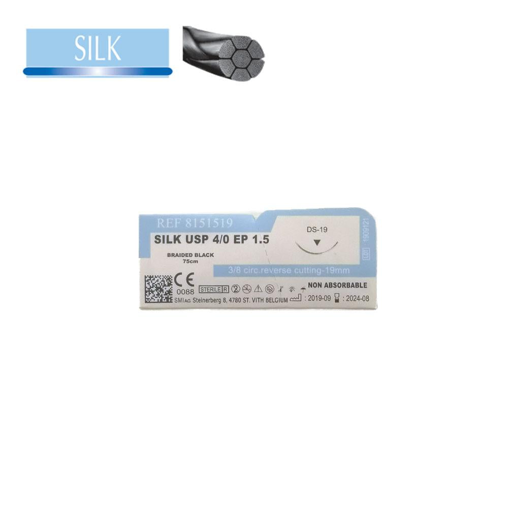 Fil de soie : suture Silk Black (NOIR) en 19mm - ootopfti.com