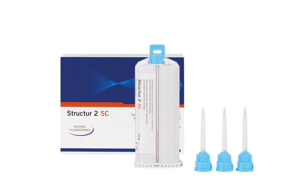 "VOCO Structur 2 SC prix promo.Fabrication de couronnes, bridges, inlays, onlays et provisoires très esthétiques
1 cartouche 75g et 10 embouts mélangeurs.
Disponible en plusieurs teintes