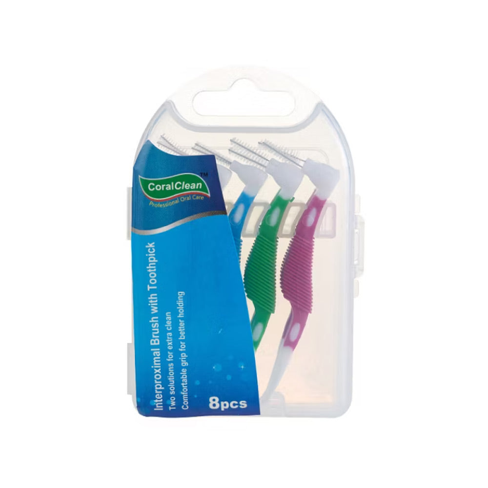 Brosse interproximale avec cure-dent x8 pièces - CoralClean - ootopfti.com