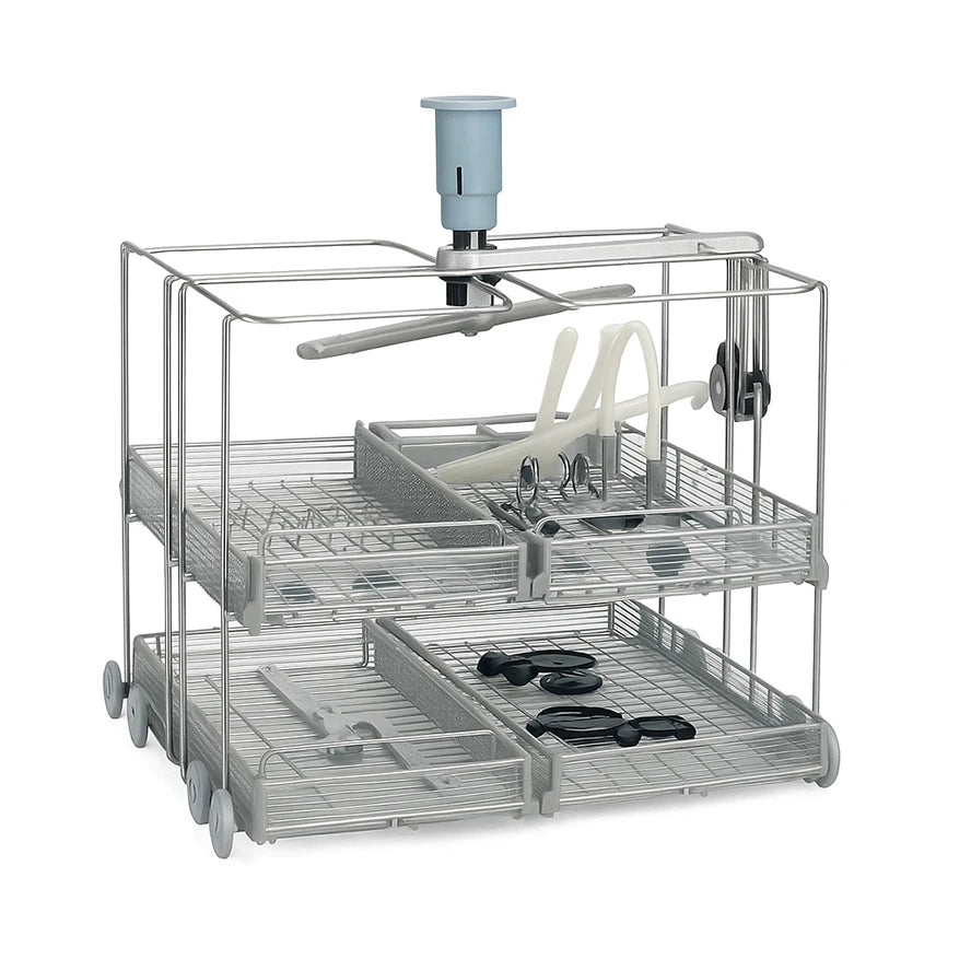Chariot de lavage SMEG avec bras d’aspersion intégré, pour 4 paniers CSKDIN. Lavage uniforme haute capacité, compatible WD4290-SC-00G - ootopfti.com