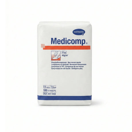 Lot de 100 compresses non tissées non stériles 5x5cm ou 7.5x7.5 cm - Medicomp® Hartmann - ootopfti.com