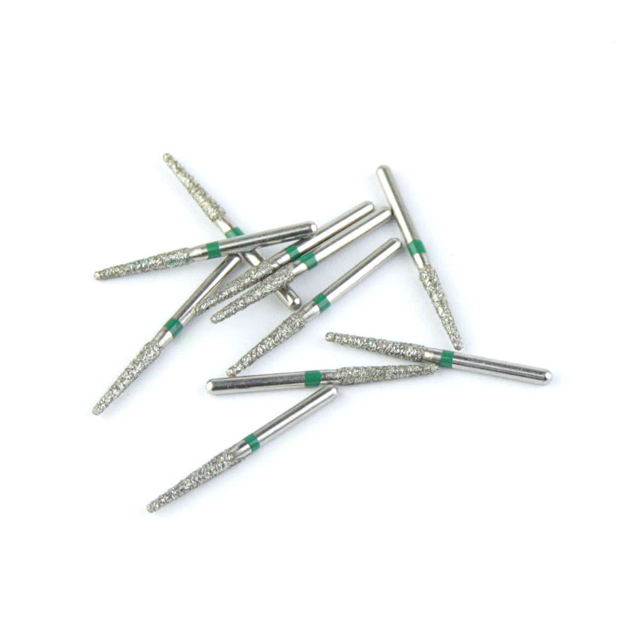 Fraises Diamantée FG x5 - Tête cône à extrémité ronde - Hauteur 22 mm - Iso : 199 - DIAN FONG - Dental Coop