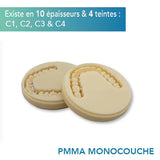 Disque PMMA Monocouche - Teintes C1, C2, C3 & C4 - 10 épaisseurs - HUGE - ootopfti.com