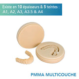 Disco PMMA multicapa - Tonos A1, A2, A3, A3.5 y A4 - 10 grosores - HUGE