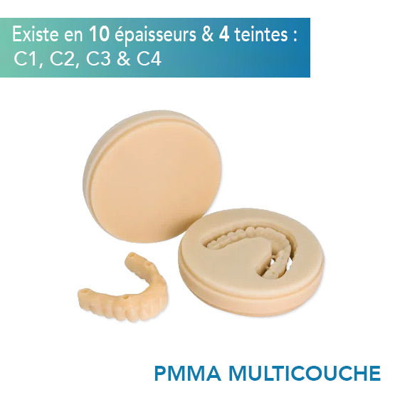 Disque PMMA Multicouche - Teintes C1, C2, C3 & C4 - 10 épaisseurs - HUGE - ootopfti.com
