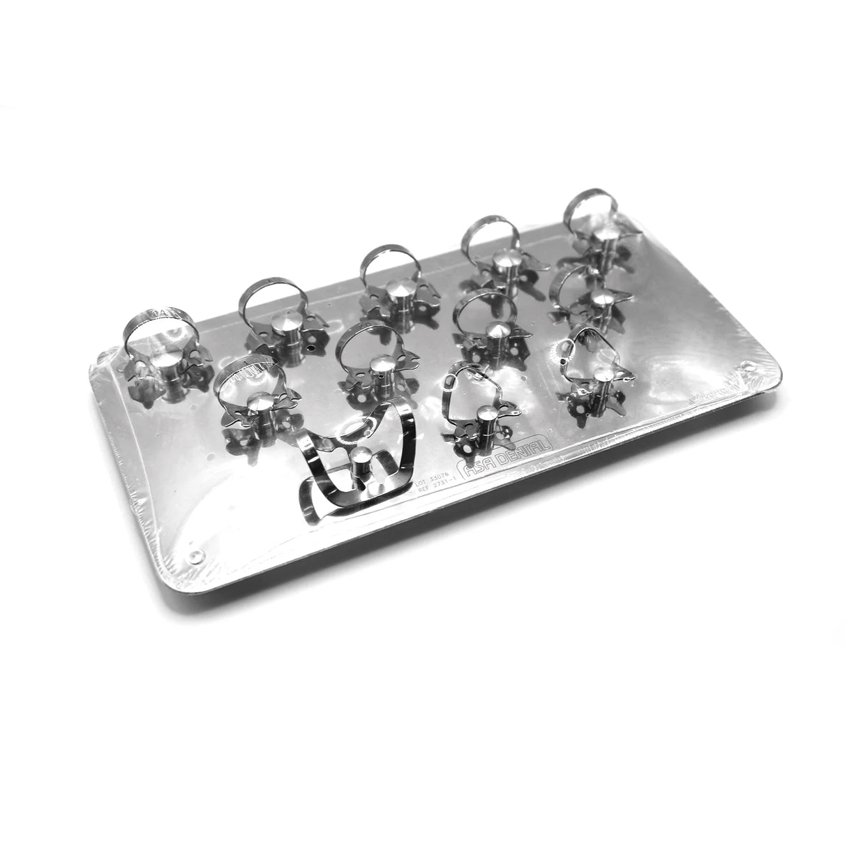 Kit complet de crampons pour prémolaires et molaires, présenté sur un plateau autoclavable - Fabriqué en Italie par Asa Dental - ootopfti.com