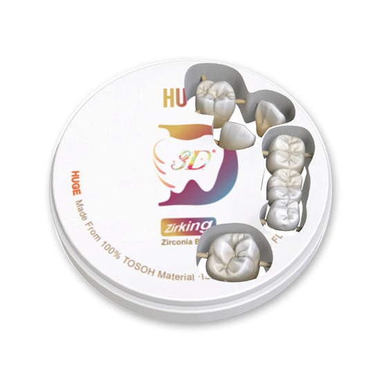 Disque zircone premium 3D - Teintes A1, A2, A3, A3.5 & B4 - 7 épaisseurs - HUGE - ootopfti.com