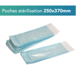 Les pochettes de stérilisation sont conçues à partir de papier médical et d'un film spécialisé. Des indicateurs imprimés facilitent la surveillance du processus de stérilisation à la vapeur, à la vapeur d'eau ou à l'oxyde d'éthylène. Les pochettes sont équipées d'une bande autoadhésive pour plus de commodité et d'une triple fermeture pour une protection maximale