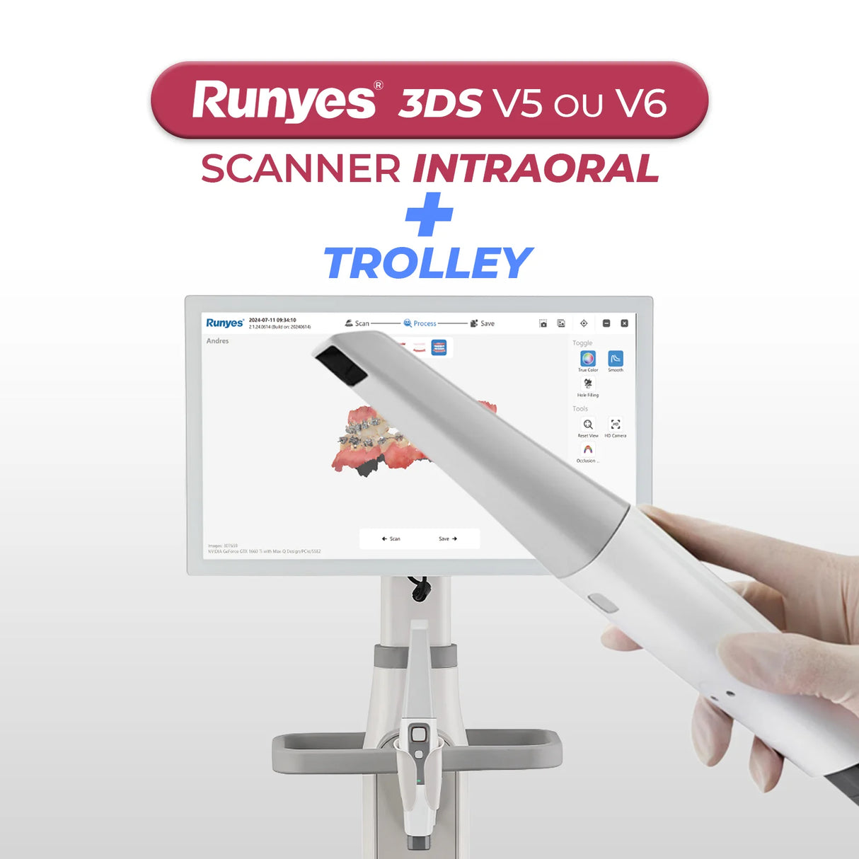 Scanner Intraoral 3DS V5/V6 AVEC ou SANS FIL +TROLLEY - Runyes - ootopfti.com