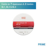 Disque zircone prime MM 4D - Teintes BL1, BL2 & BL3 - 7 épaisseurs - HUGE - ootopfti.com