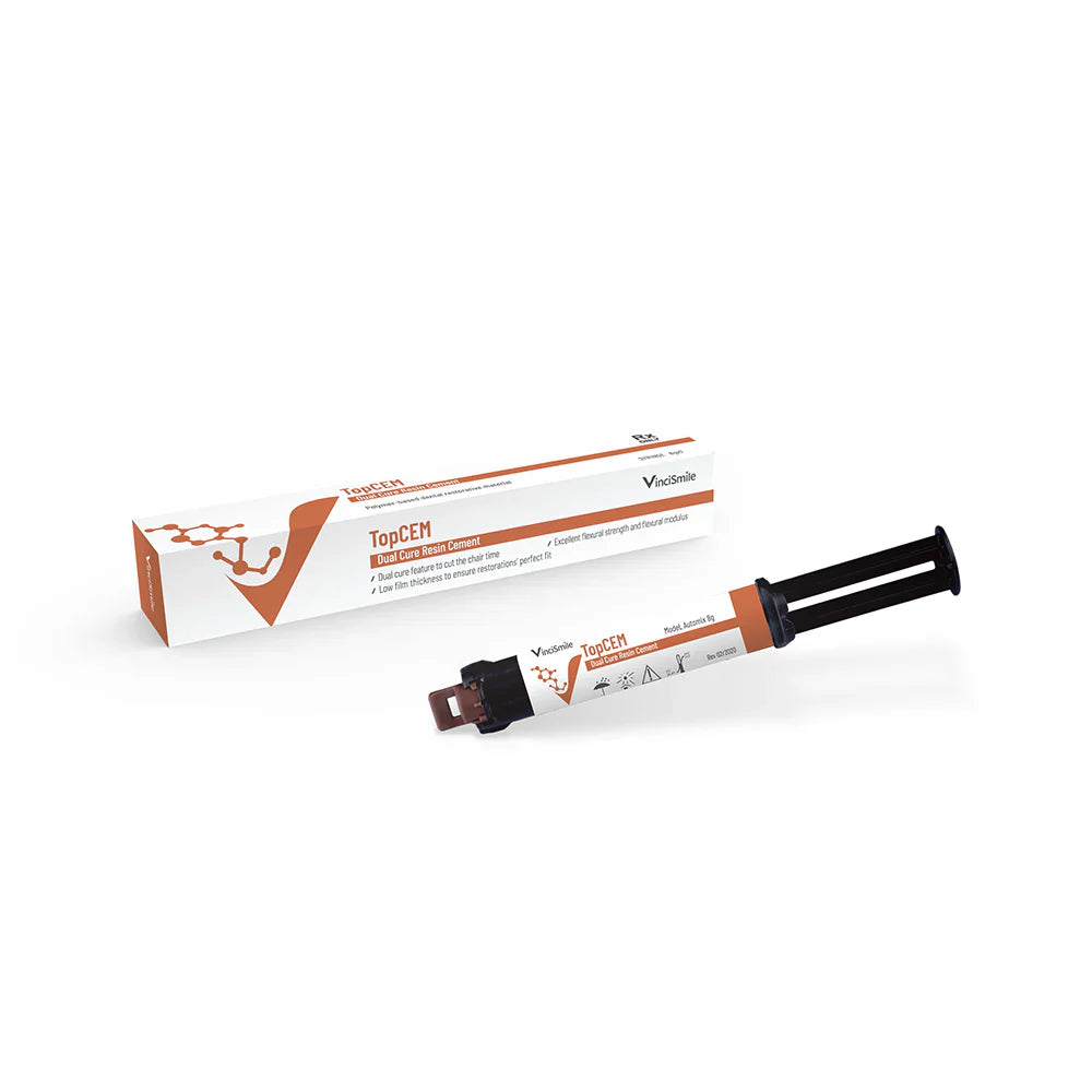 Cemento de resina de curado dual TopCEM x1 jeringa - VINCISMILE