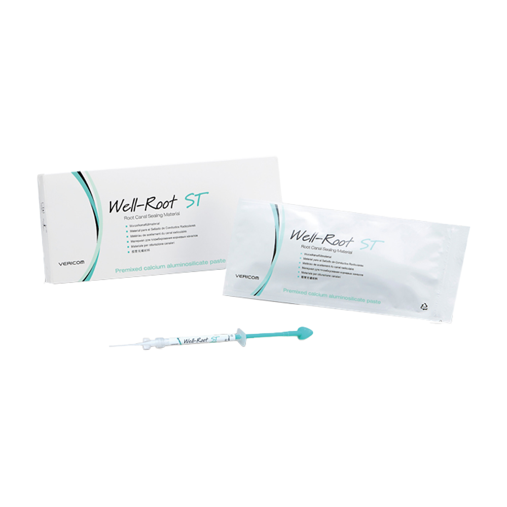 Well-Root-ST-VERICOM est un matériau de scellement du canal radiculaire, une pâte composée d'un mélange préalable d'un composé injectable de silicate d'alumine de calcium. Destiné à l'obturation permanente du canal radiculaire, ce produit offre une solution fiable et efficace pour les procédures endodontiques. ootopfti.com