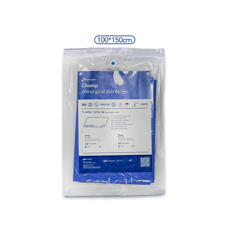 Champ chirurgical stérile Safe Implant 100 x 150 cm – usage médical ou dentaire - ootopfti.com