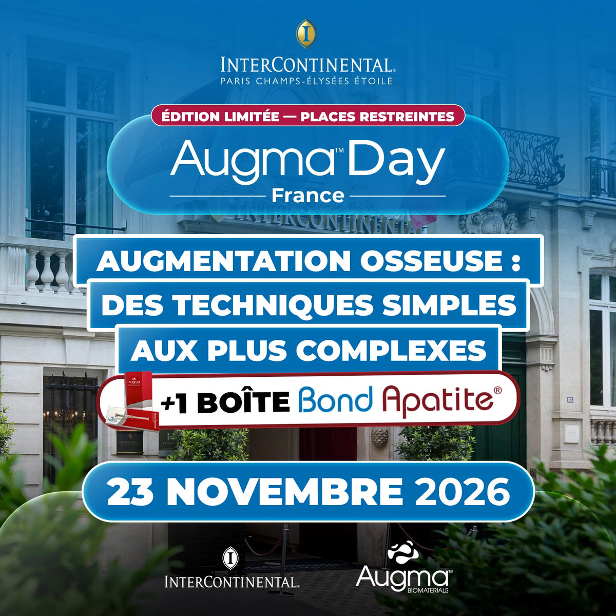 Bond Apatite™ boîte de 6  | Augma Biomaterials™ + Conférences Augma™ Day 2026