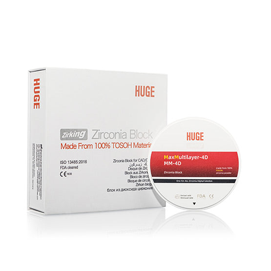 Disque zircone premium MM 4D - Teintes BL1, BL2, BL3 & BL4 - 7 épaisseurs - HUGE - ootopfti.com
