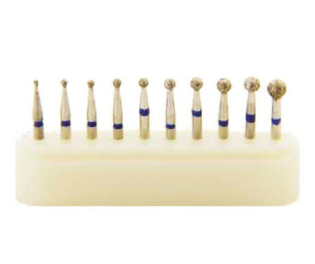 Kit de 10 fraises diamantées grain moyen têtes rondes FG - ootopfti.com