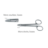 CISEAUX À  COURONNES COURBES - MORS LISSES - 9 cm ACTEON - ootopfti.com