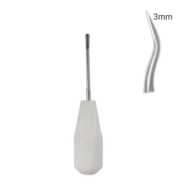 Elévateur luxateur à contre angle 3mm manche silicone - ootopfti.com