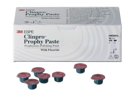 Pâte prophylactique de polissage fluorée. Permet de renforcer les dents et réduire la sensibilité. Présentation en doses individuelles et disponible en 3 granulosités de grain et de deux goûts (menthe et cerise)  DM Classe I. Fabricant : 3M Deutschland GmbH, Allemagne.  Grain fin goût cerise  Grain moyen goût menthe  Gros grain goût menthe. ootopfti.com