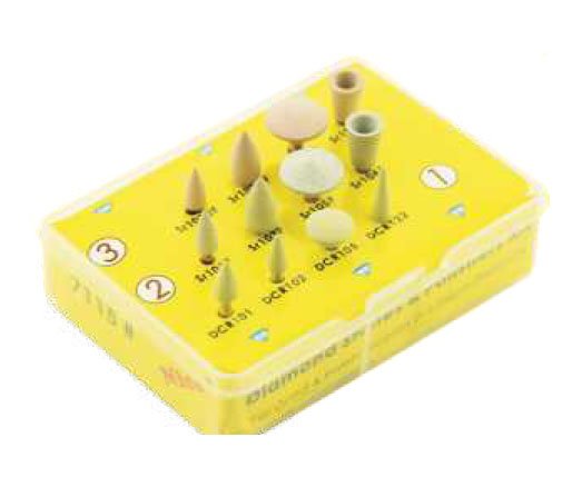 Kit de 12 fraises polissage diamant et pierre incrustée de diamant pour la zircone et tous les disilicate de type EMAX™ - ootopfti.com