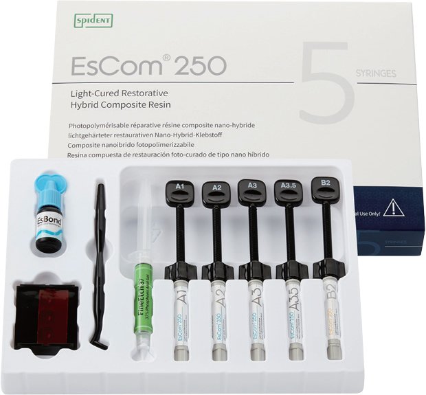 Escom 250 - 5 seringues de 4g  Résine composite nano-hybride restauratrice photopolymérisable - ootopfti.com
