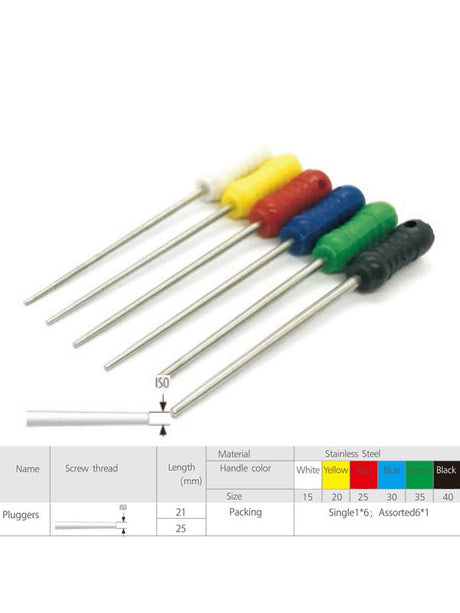 Boîte de 6 pluggers fouloirs en acier inoxydable à gutta percha - ootopfti.com
