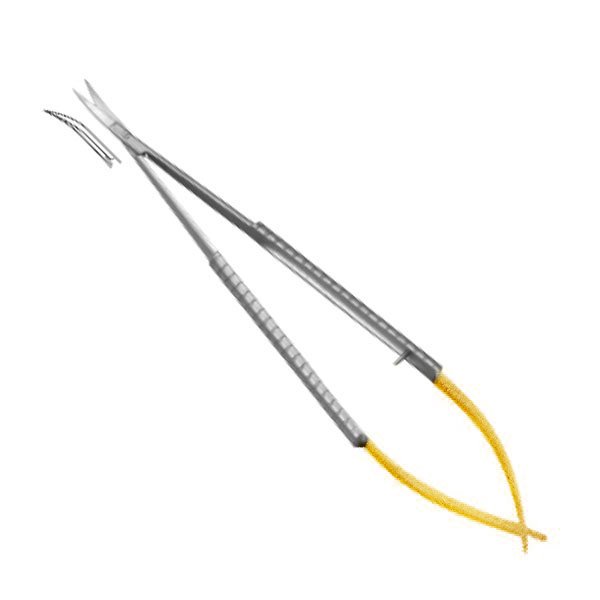 Micro-ciseaux de Castroviejo 14cm à lames courbées en carbure de tungstène - ootopfti.com