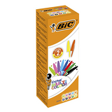 BIC Cristal Multicolour Stylos-Bille Pointe Large (1,6 mm) - Couleurs Assorties, Boîte de 20