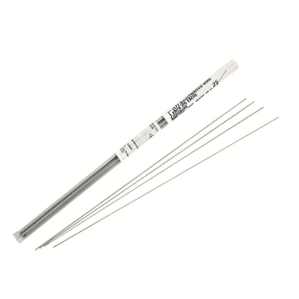 Contention linguale à coller tressée de longueur 17,8 cm (7”)de diamètre 0,81 mm (032”). Idéal pour stabiliser la fin de traitement. Le kit comprend 25 arcs + 50 embouts de maintien de la contention.  DM Classe IIA. Organisme notifié : 0086. Fabricant : 3M Deutschland GmbH, Allemagne.  Le kit 709-060  Le réassort de 25 arcs 260-032