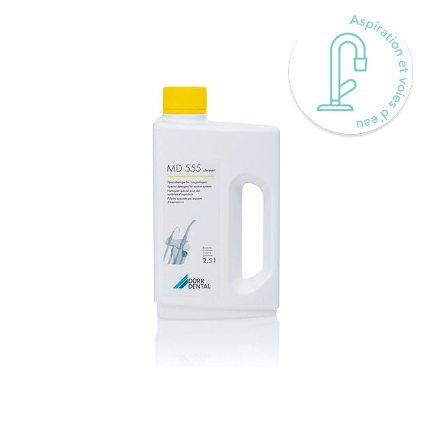 MD 555 Cleaner Dürr Dental – Nettoyant prêt à l’emploi pour systèmes d’aspiration dentaires. Formule non moussante aux acides organiques, élimine dépôts et résidus. 2,5 L - ootopfti.com