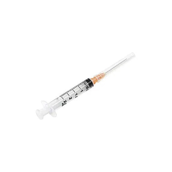 Lote de 100 seringas descartáveis Luer 2,5 ml com agulha incorporada - Larident