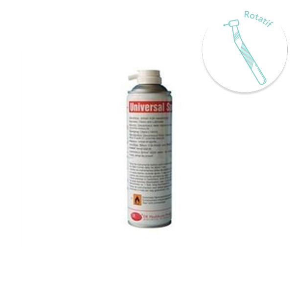 Spray lubrifiant 500 ml pour turbines et contre-angles. Nettoie, lubrifie et protège vos instruments rotatifs en usage dentaire ou médical. Application facile - ootopfti.com