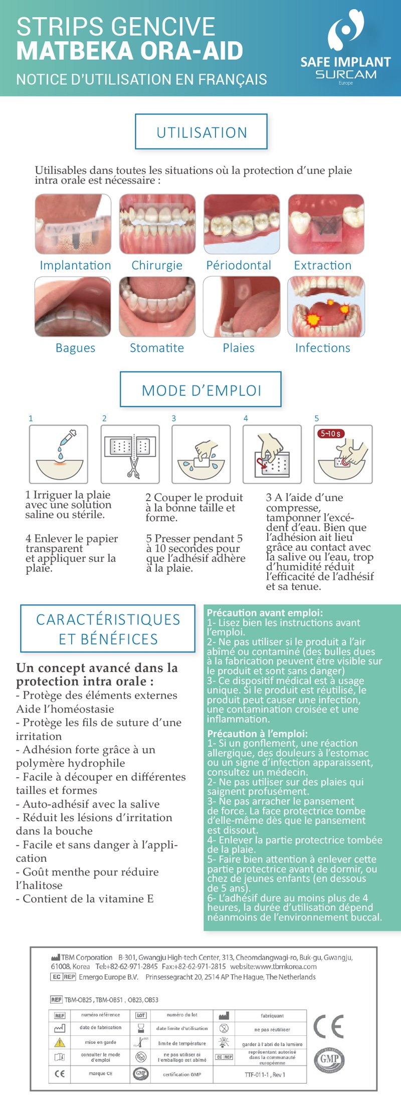 MATBEKA intra-oral boîte 20 pansements (25x15mm) - ootopfti.com