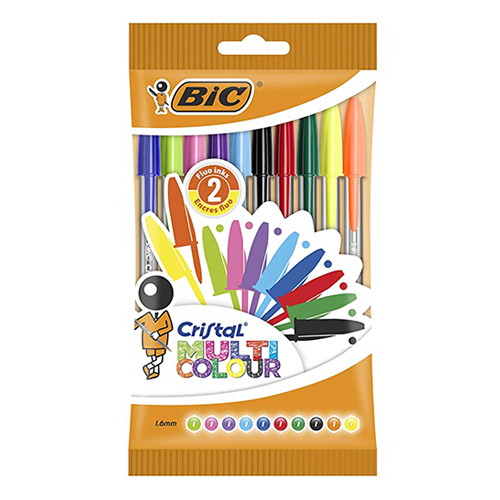BIC Cristal Multicolour Stylos-bille - couleurs assorties - ootopfti.com