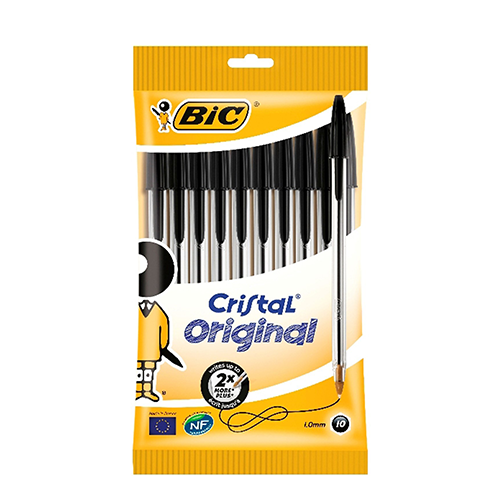 BIC Cristal Original Stylo-bille - noir, pochette de 10 - ootopfti.com