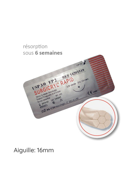 SURGICRYL PGA RAPID™ fil de suture 16mm PGA rapide - ootopfti.com